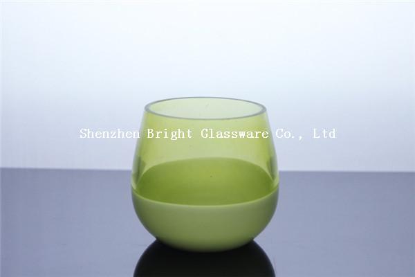 Green hurricance glass candle holder for decoration