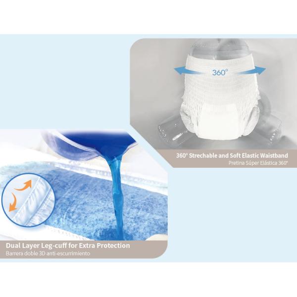 PE Film Backsheet Unisex Adult Diapers Leak Proof Disposable Incontinence Pants