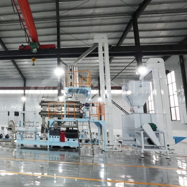 twin screw pet pellet making machine 1tph Twin Screws Extruder for Floating Fish Feed Plant Fish Food Manufacturing Machine