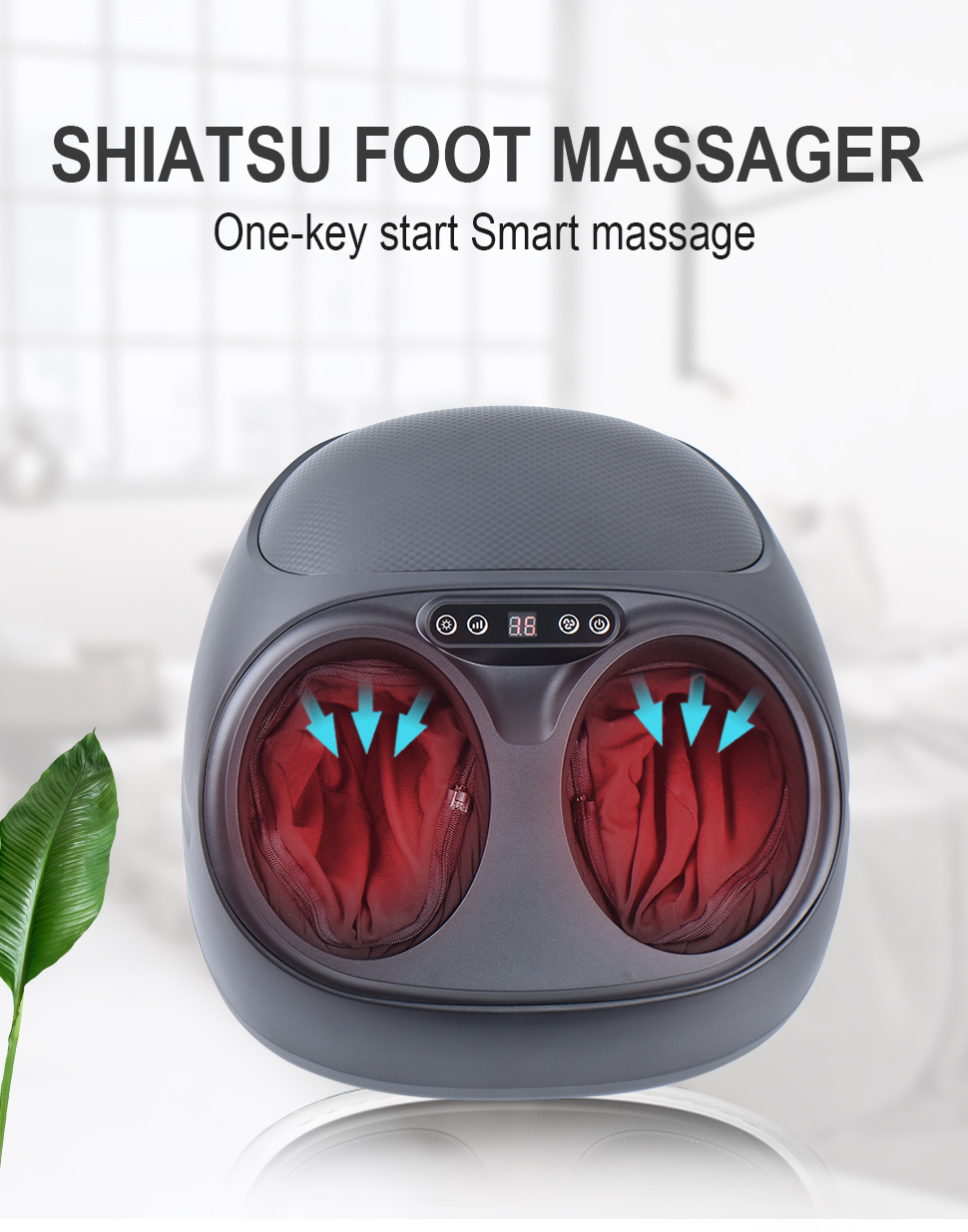 Shiatsu Kneading Foot Massager with Air Pressure and Heating Function for Ultimate Comfort