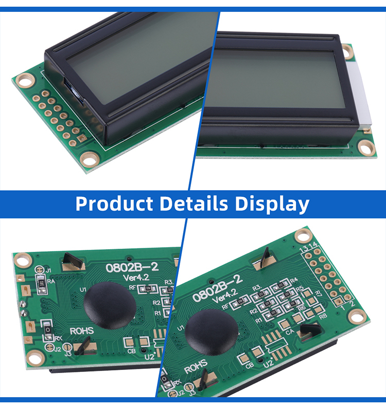 Persian Gray Film 0802B-2 Character LCD Portable Display Module