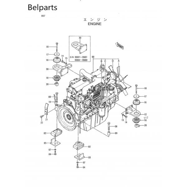 Подвеска двигателя 4183995 4246497 экскаватора валик/ЭС400-5 установки двигателя ЭС450 ЗАС450 6РБ1