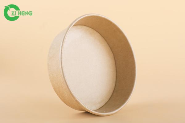 Food grade 100% recyclable disposable kraft strong paper bowl 16oz