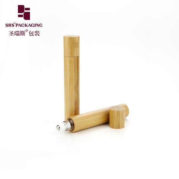 In Stock 15ml Empty Bamboo Roller Bottle With Bamboo Screw Cap Inner Glass Bottle For Perfume Essential Oils