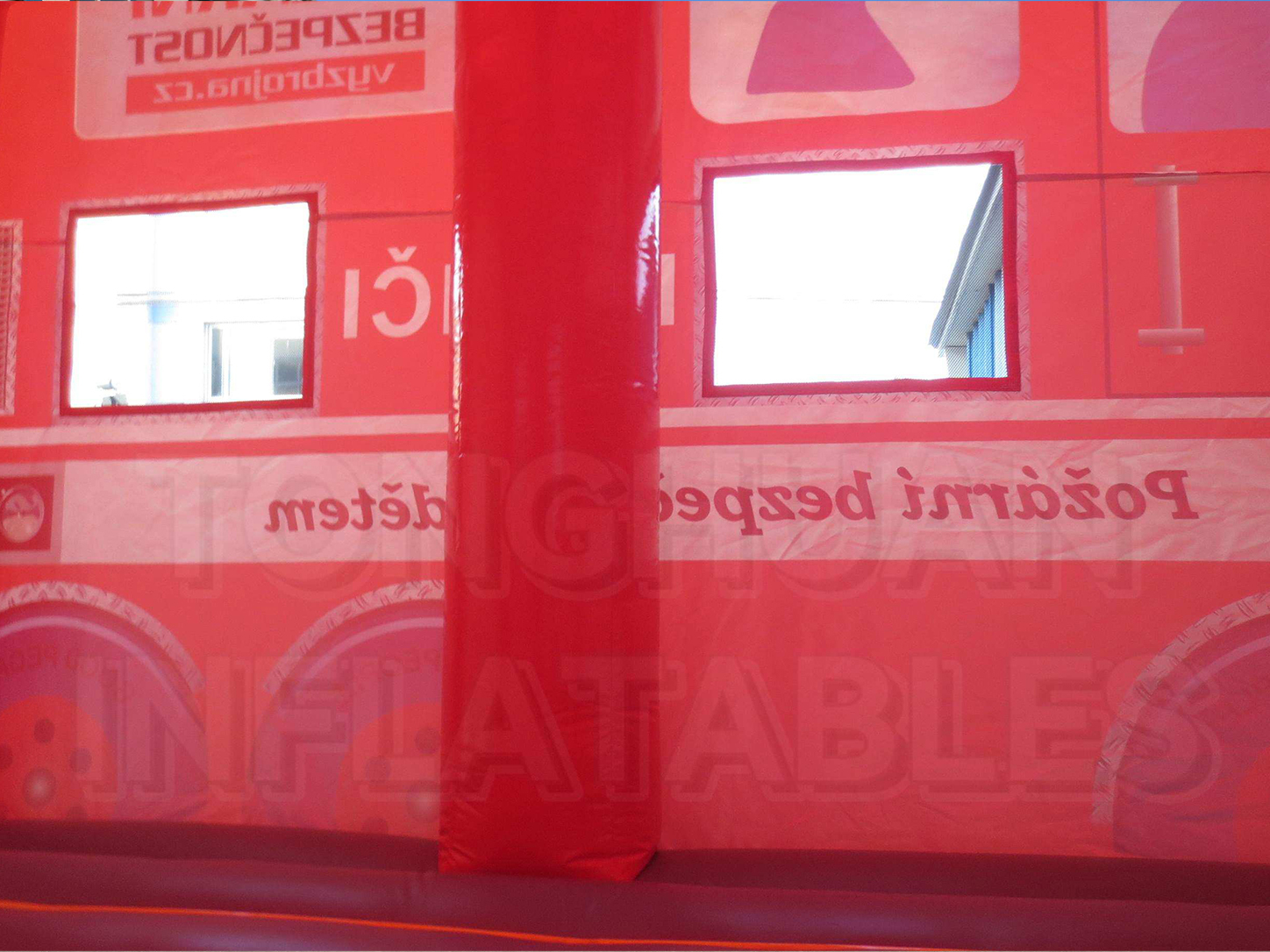 Custom Fire Truck Bounce House with Ladder Graphics and Bounce Area for Schools Festivals Brand Events and Playgrounds