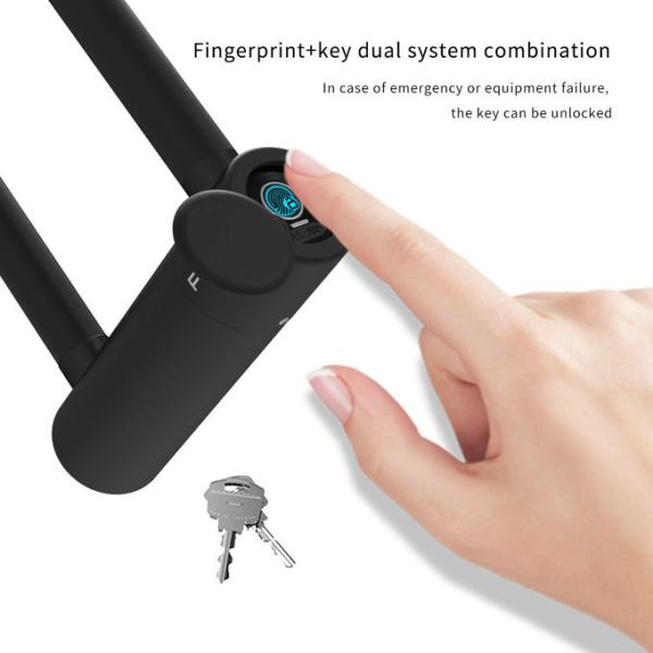 Замок отпечатка пальцев замка U9 Motocycle Bick u умный водоустойчивый