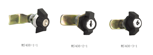 MS408 zinc alloy electronic magnetic black powder coated cabinet door flat feet cam lock