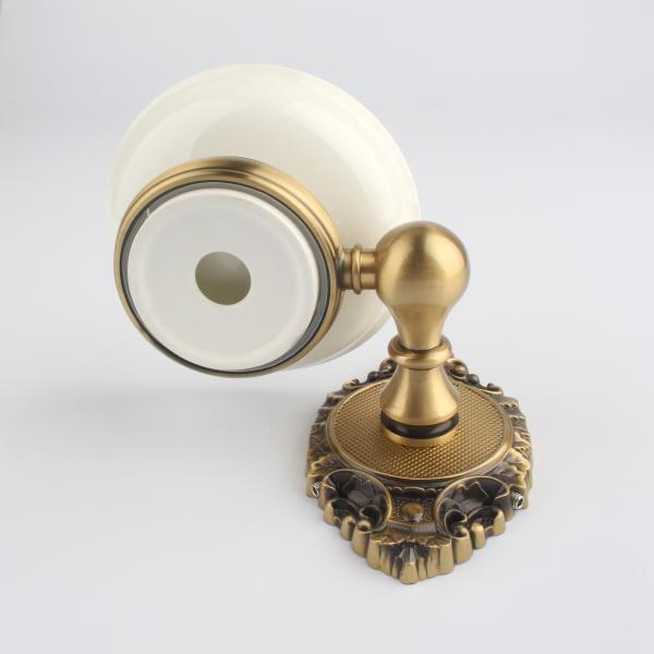 Brass Wall Mount Ceramic Soap Dish and Towel Rack Set for Traditional Bathroom Design