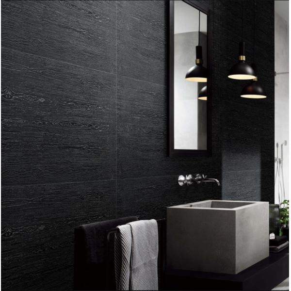10x60cm Polished Porcelain Tile for Wall Decoration Black and White Check Pattern