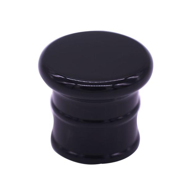 Unique Black Thread Zinc Alloy Zamak Perfume Caps For Custom Metal Bottle