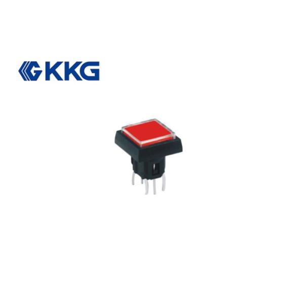 6 PIN Illuminated Tact Switch , metal Square Push Button Light Switch