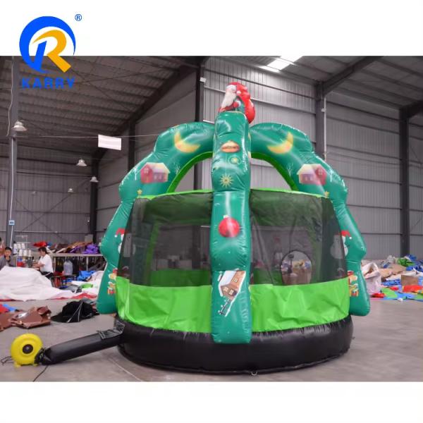 Unisex Customized Green Christmas Tree Inflatable Castle Trampoline with Payment Terms T/T