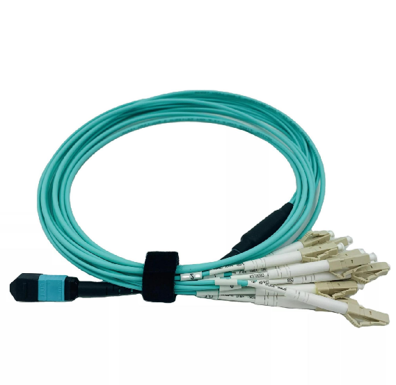 FTTH MPO MTP Patch Cord Female To LC 12 Fibers Fan Out Fiber Optic Cable