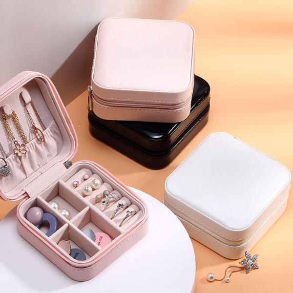 Recyclable PU Leather 115x110x60mm Jewelry Carrying Case For Earring