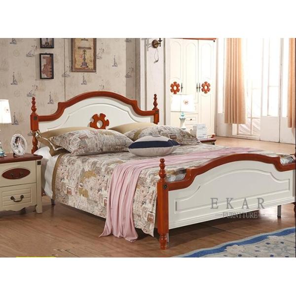 Latest European Mediterranean Style Bedroom Furniture Ivory Wood Double Bed Designs