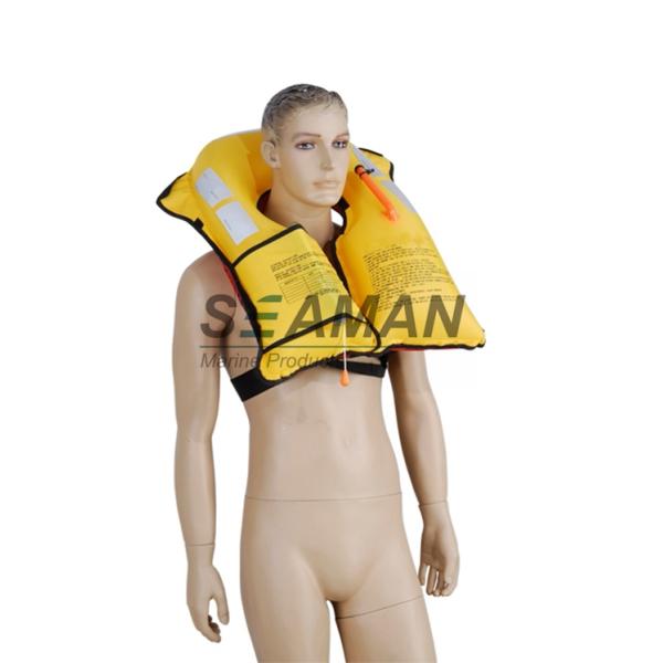 EN ISO12402-3 CE 150N Inflatable Adult Life Jacket Vest With Safety Harness & Lifeline