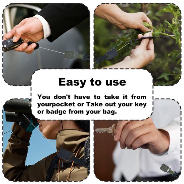 Deyi Badge Reel Heavy Duty Carabiner Badge Holder Extendable Badge Reel ID Holder Key Ring Steel Retractable