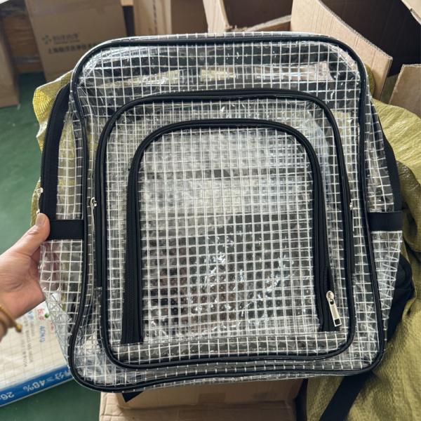 Transparent Anti Static Backpack 40x35x15cm PVC ESD Protective