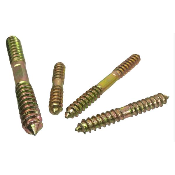 Carbon Steel Class 4.8 Zinc Yellow Plated Black Double Head Hanger Bolt With Wood Thread