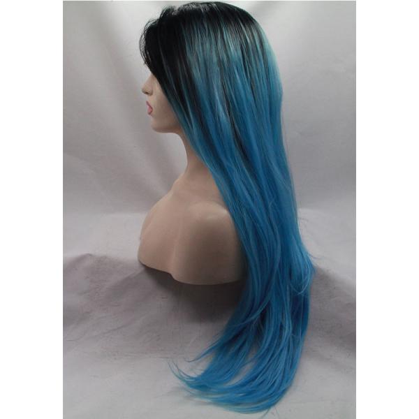 Heat Resistant Fiber Synthetic Lace Front Wigs Ombre Color 8-26 Inches