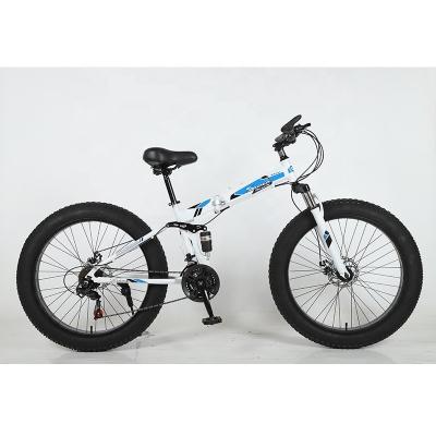Customizable 26 Inch Fat Tyre Cycle Folding Snow Mountain Beach Cruisers Bike Big Tire Bicycle with Carton Size 154*25*78cm