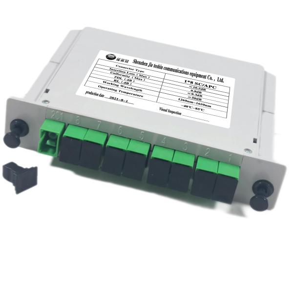 PLC Fiber Splitter 1x8 SC APC 1260-1650nm 0.9mm 2.0mm Low Insertion Loss