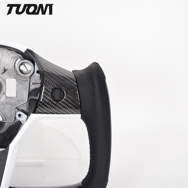 Racing Perforated Leather Tesla Carbon Fiber Steering Wheel Model 3 Y X S