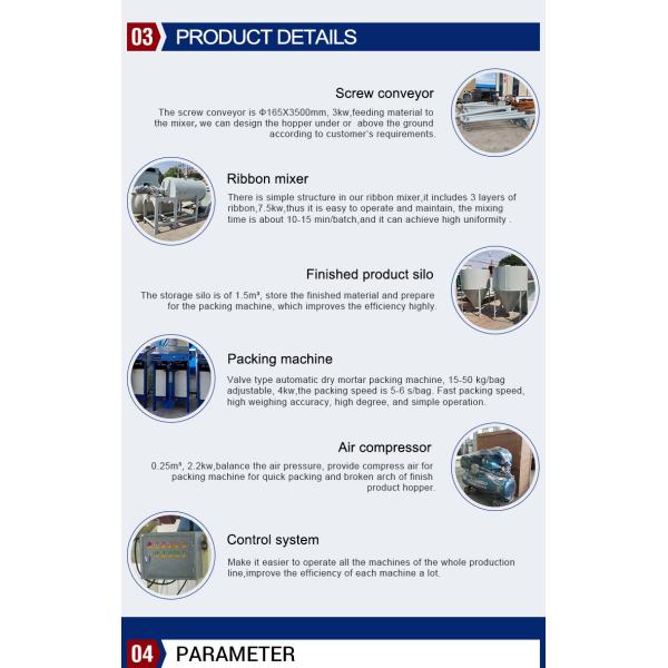 Dry Mix Powder Mortar Mixing Plant Wall Putty Sand Cement Gypsum Mixer Ceramic Tile Adhesive Glue Making Machine