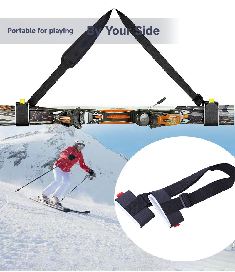Adjustable Length Sled Strap Handheld Skiing Strap White EVA Velcro Material Fixed Belt Shoulder Strap