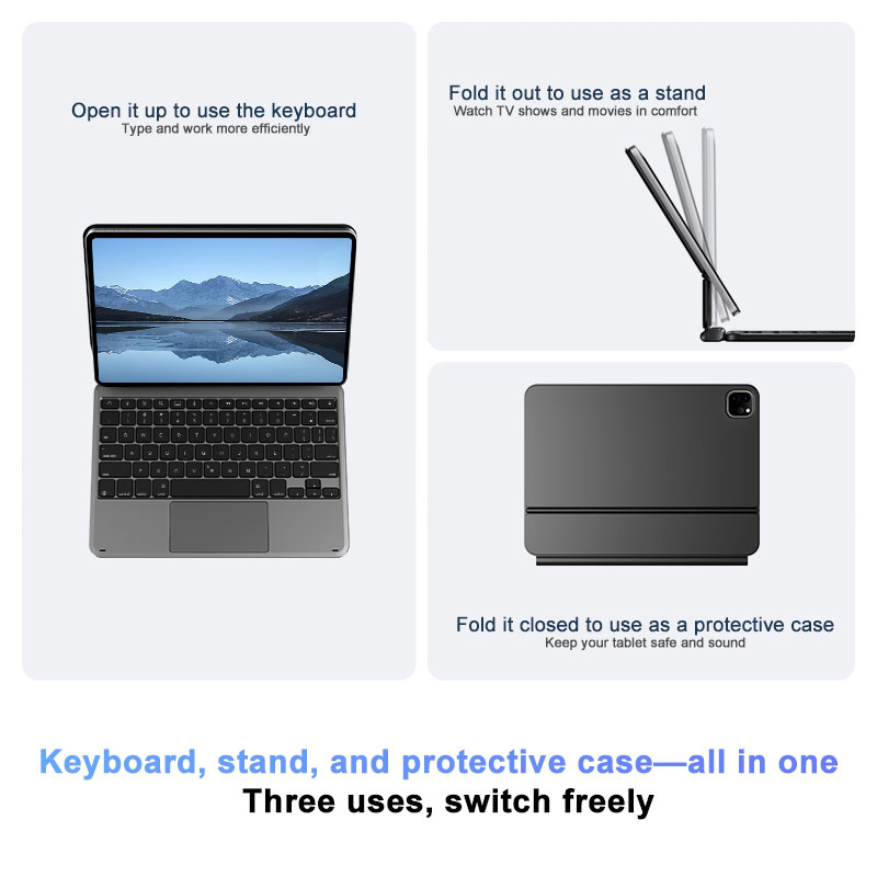Premium BT Keyboard Case Aluminum Alloy Keyboard Cover With Touchpad Waterproof IPX4 for iPad Pro(2024)13