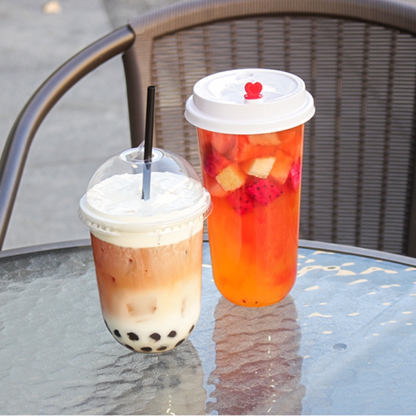 500ml disposable pp disposable cups with dome lids for cold drinks