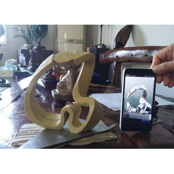 Abstract Heart Shaped Outdoor Metal Sculpture Modern OEM / ODM Available