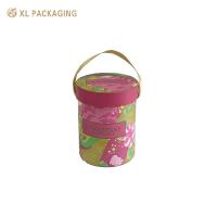 XL Packaging Custom Packaging Box Factory Pink Cosmetic Paper Tube Face Cream Paper Cylinder Packaging With Ribbon Handle