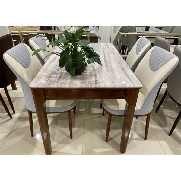 Anti Corrosion Oak And Granite Dining Table , 6 Pieces Oak Dining Room Furniture Sets