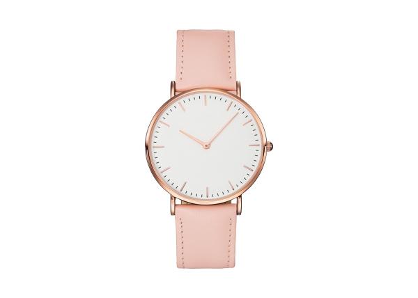 7mm Thickness Style Quartz Ladies Wrist Watches Alloy Genuine Leather Strap 2 Hands