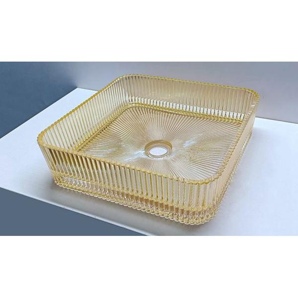 12mm Thickness Glass Vessel Basins No Hole Faucet Mounting For Contemporary Bathrooms