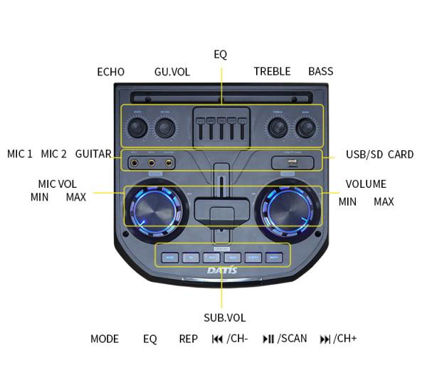 4Ω Karaoke Party Audio Speaker Bluetooth High Performance Loudspeakers