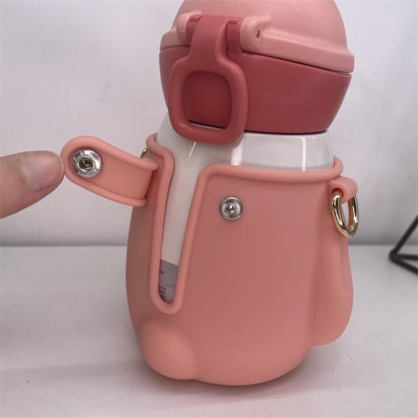442.3g Big Capacity Stainless Steel Vacuum Flask with Cute Big Ears Rabbit Back Strap