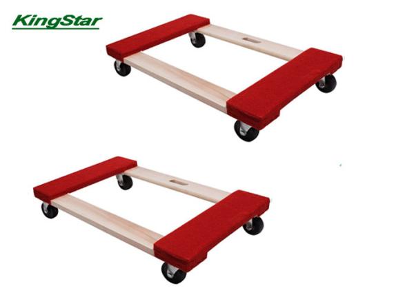 Popular Red Hardwood Carpet End Dolly , Wheeled Dolly For Moving Furniture