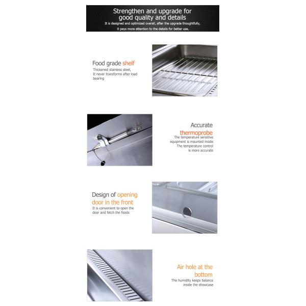 Электрический коммерческий 2-слойный дисплей горячей пищи для сохранения тепла пищи