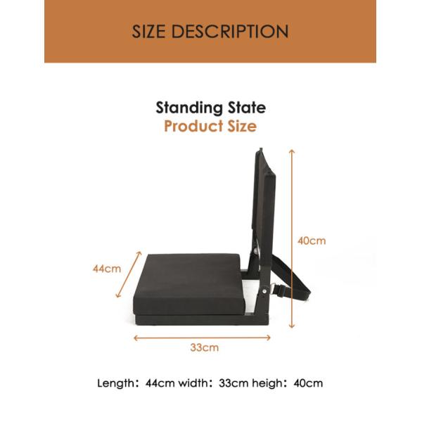 Blue Steel Pipe Portable Folding Stadium Chair Backpack Stadium Seat Cushion