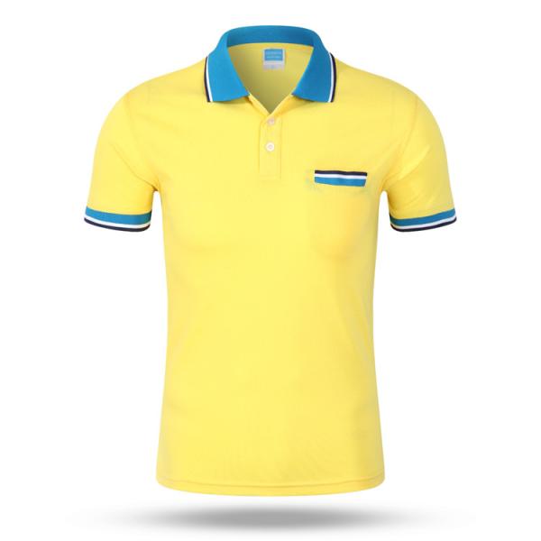 Cotton T Shirts Embroidered Printed Logo Cotton Men's  Contrast Business Uniform Polo T Shirt
