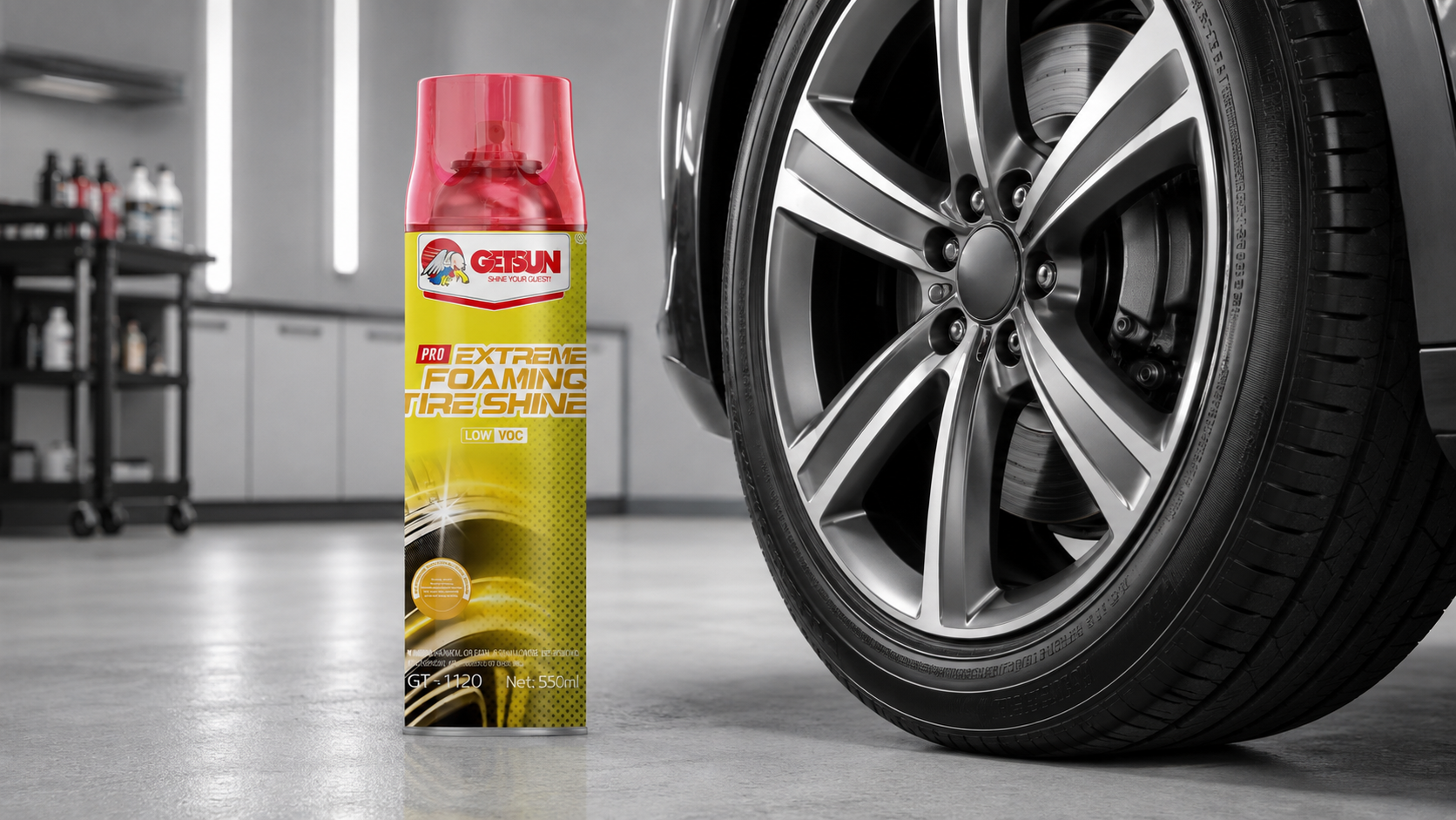 GETSUN GT-1120 550ml Extreme Foaming Tire Shine Spray
