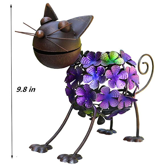 9.8 Inch Cat Solar Statue