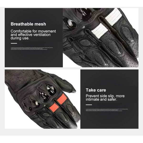 Shockproof Breathable Touch Screen Leather Carbon Fiber Knuckle Motorcycle Gloves