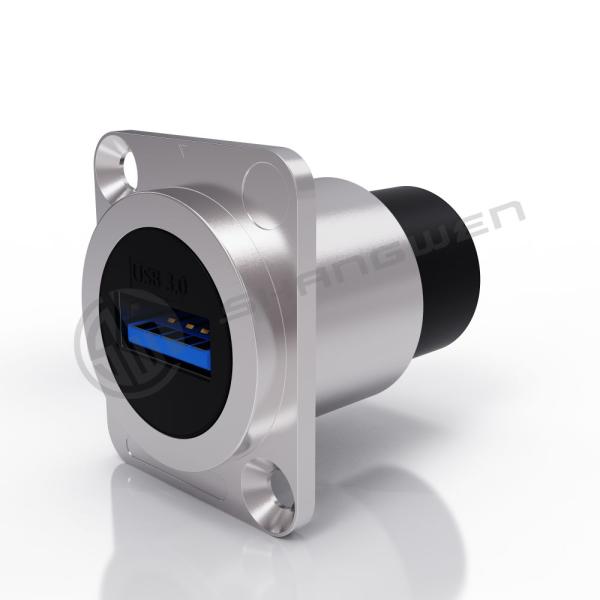 USB 3.0 Black Dustproof 9-Pin Audio Video Connection Male Female Connector Panel Mounting D-Type Metal Female Socket