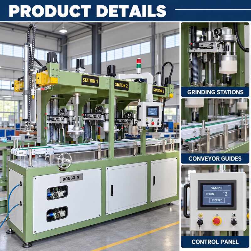 Automatic Grinding Machine with Touchscreen PLC Control for Melamine Tableware Edge Finishing at 1,200–2,400 pcs/hour and Multi-Angle Grinding Capability