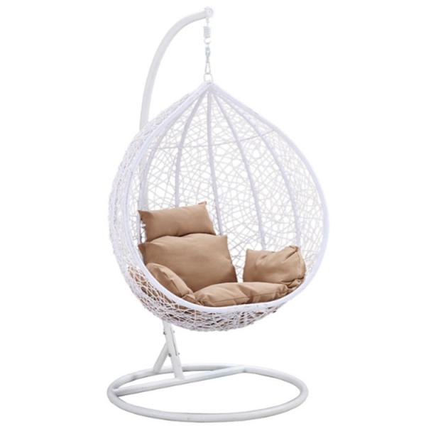Outdoor Furniture Garden Hanging Rattan Swing Chair Modern Design Style Double Soft