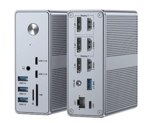 DisplayLink Docking Station Moniteur triple Thunderbolt Dock Adaptateur d'alimentation 120w Moniteur triple 4K MacBook