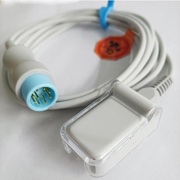 Round 9 Pin BLT Spo2 Extension Cable A Q Series 2.2m Length